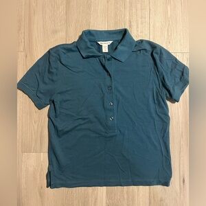 Oversize fit Athleta Blue Button-Up Polo